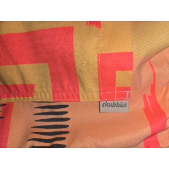 Chubbies Neon Geometric Swim Trunks Medium Made In USA Peach/Yellow *flaw - Picture 4 of 7